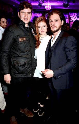John Harington with his brother, Kit Harington, and sister-in-law Rosie Leslie.